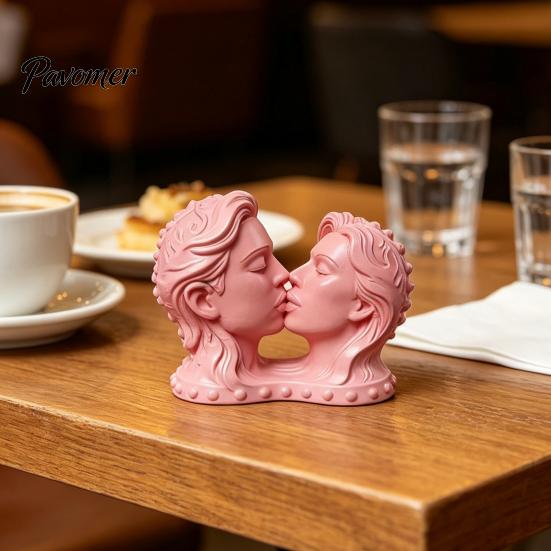 Высококачественный Мягкий Декоративный Дисплей 3D-печатная Скульптура Головы Целующейся Пары, Белая Современная Арт-Статуя, Романтический Подарок на Годовщину для Гостиной Спальни,