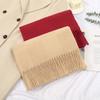 Hot-selling New Monochrome Imitation Cashmere Versatile Fringed Scarf In Autumn and Winter, Warm Long Shawl Scarf