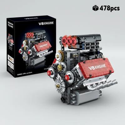 478 деталей Моторизованный Механический Двигатель V8 Строительный Набор Technic Модель Автомобиля Детали Коллекционный Набор Рождественский Подарок Для Мужчин Мальчиков