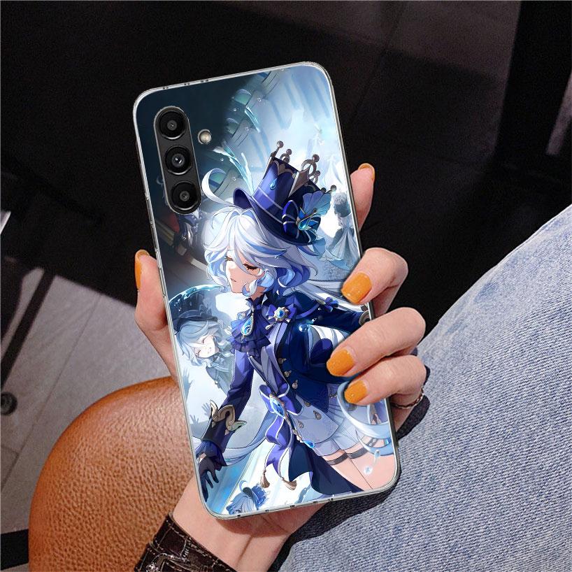 Милый чехол для телефона Furina Genshin Impact для Samsung Galaxy A17 A37 A57 A16 A26 A36 A56 A15 A14 A13 A55 A54 A53 A35 A34 A33 A25 A24