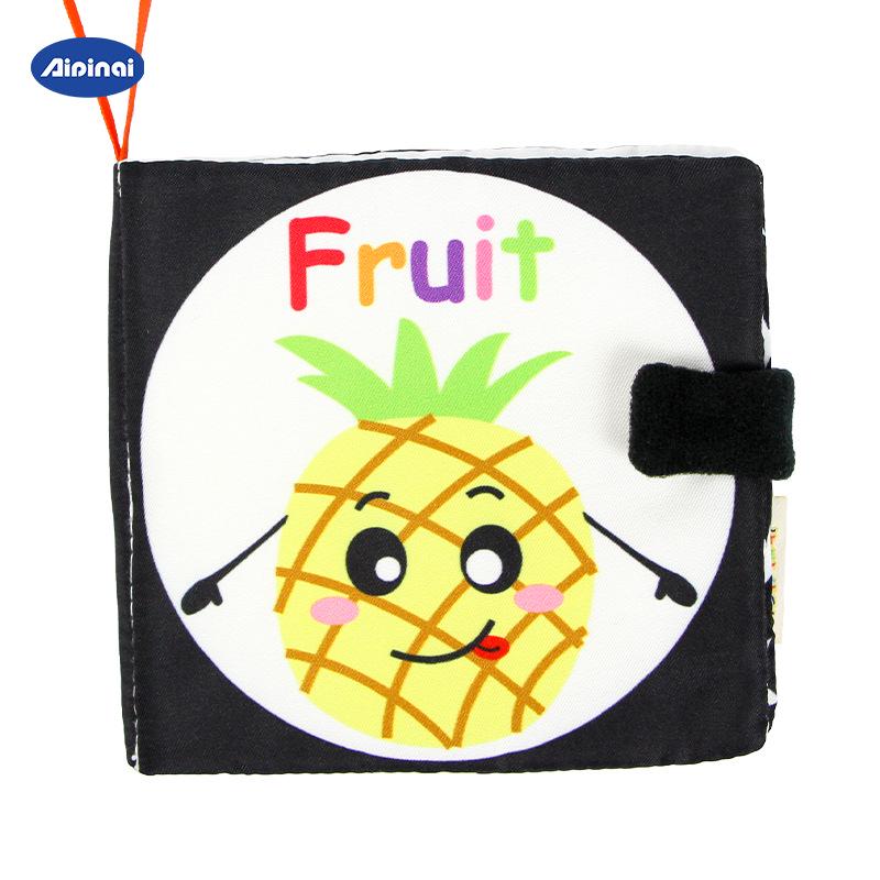 Aipinqi Черно-белая Детская Тканевая Книга Монтессори: Визуальная стимуляция для детей, устойчивая к разрывам