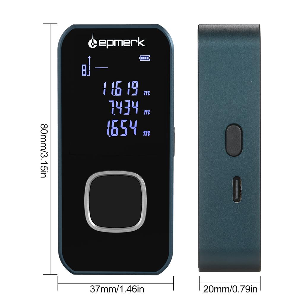 Lepm k 196ftCelsius60m Measure Digital Distance Met Measurement Tool Range Find with Backlit LCD Electronic Angle Sensor M