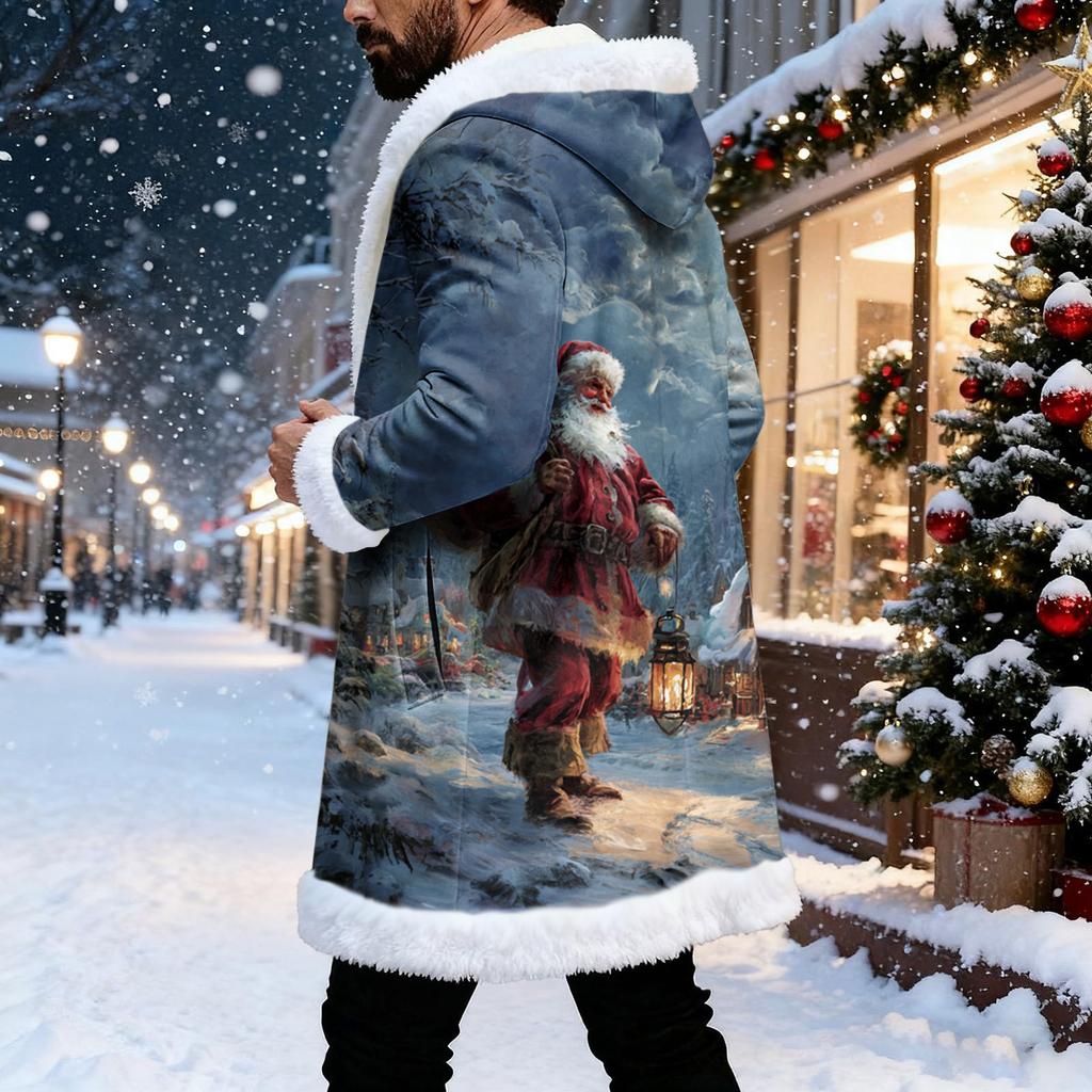 Мужская повседневная куртка с рождественским принтом