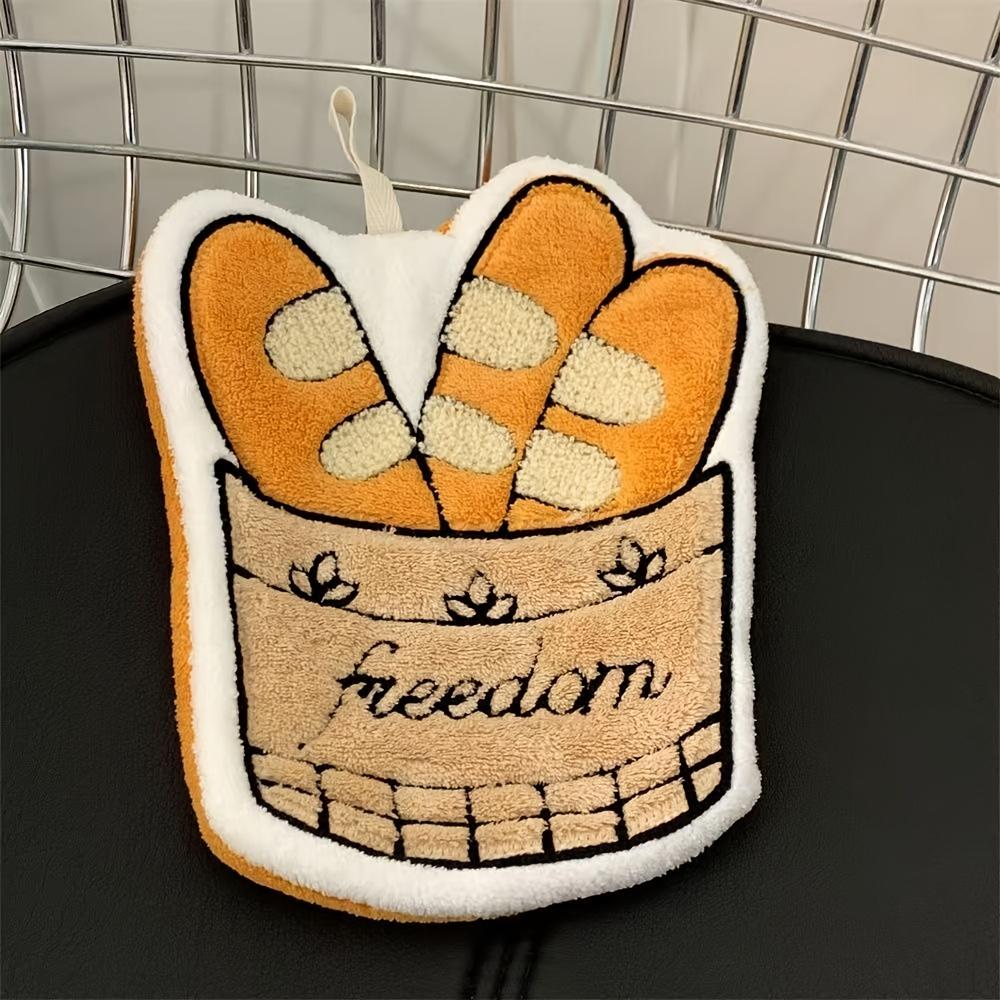 1-Pack Double-Layer Embroidered Coral Absorbent Soft Bathroom Fingertip Towel