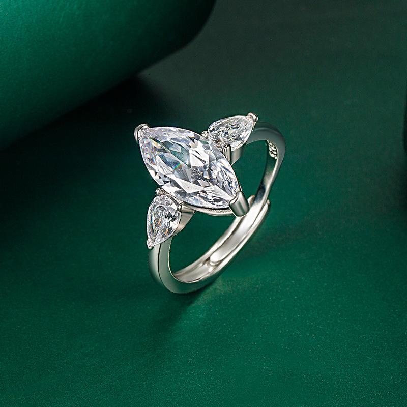 BELLA BOX Открывающиеся кольца изменяемого размера для женщин 7*14 мм с цирконом, ювелирные изделия для помолвки, подарок