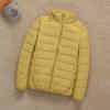Seamless one-piece woven light and thin down jacket women's short stand-up collar lightweight large size outdoor sports autumn and winter jacket wint