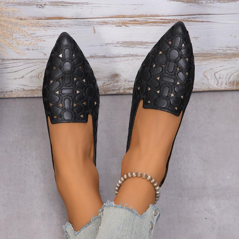 Женские однобортные туфли с острым носком и плоским дном, дышащие, с неглубоким носком