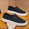 Linen men's shoes lazy casual Beijing cloth shoes one pedal cover flat baseplate shoes breathable fisherman shoes