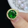 BELLA BOX Новое темпераментное круглое зеленое кольцо для женщин, циркониевое кольцо для помолвки, изысканное великолепное ювелирное изделие, подарок