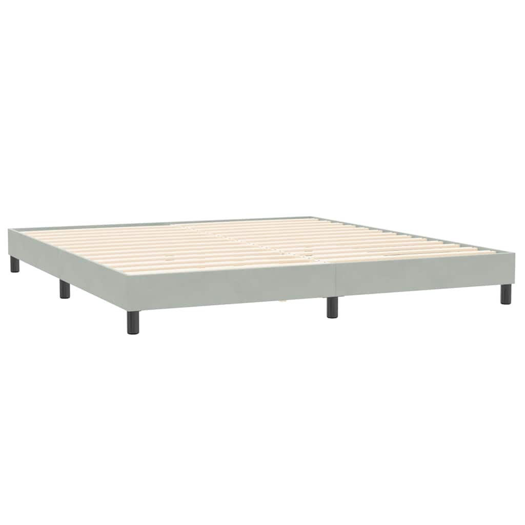 Box Spring Bed Without Mattress Light Gray 200 x 210 cm Velvet