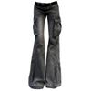 American Retro Bell Bottoms Washed Black Low Waist Slim Flare Jeans Women Fashion E-girl Cozy Denim Trousers Hiphop High Street