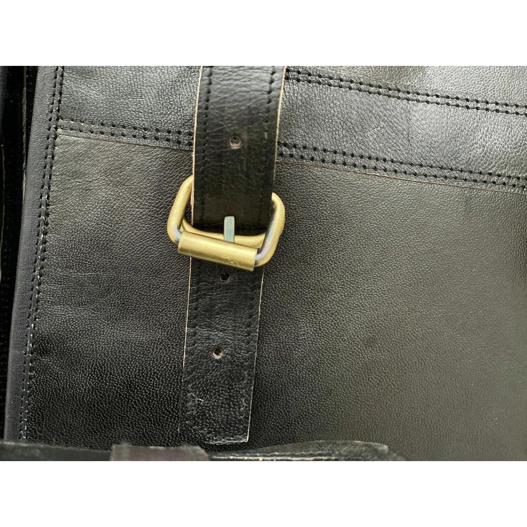 Bags 3 Side Pouch Panniers( Waxed Bull Hide Black Leather) Motorcycle Saddle