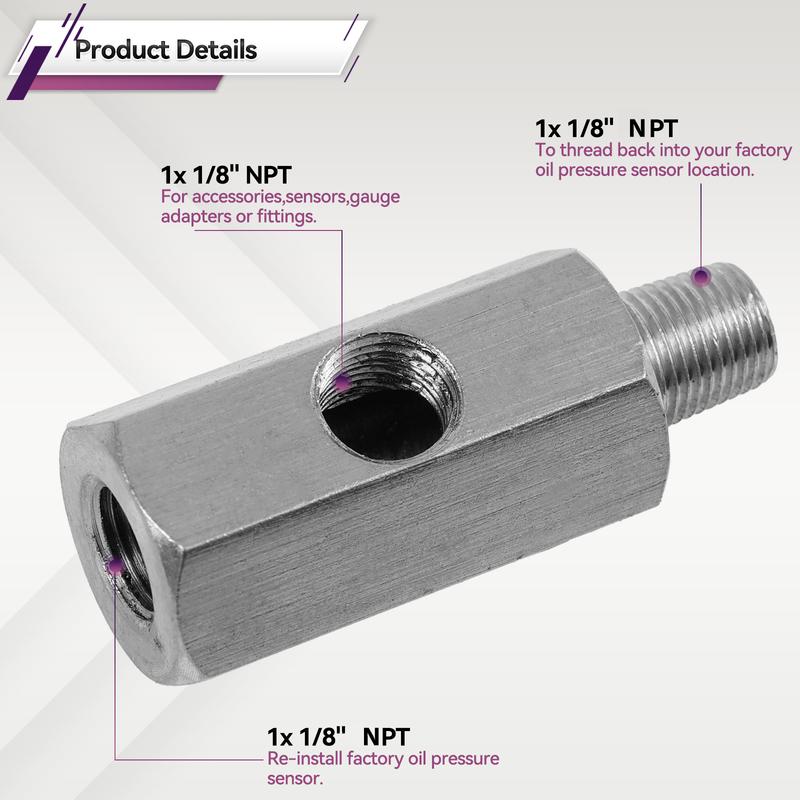 Для BMW Для VW Адаптер датчика давления масла из нержавеющей стали 1/8 NPT к линии подачи турбины Т-образный фитинг-адаптер для манометра с уплотнительным кольцом