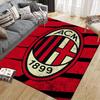 Black ACM Flannel Printed Carpet, Home Sofa Decoration for Living Room & Bedroom, Non‑Slip Play Flannel Floor Mat for Game Room