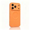 Luxury Water Ripple Glass Large Window for Magsafe Case For iPhone 15 16 17 Pro Max 17Pro Magnetic Liquid Silicone Phone Cover