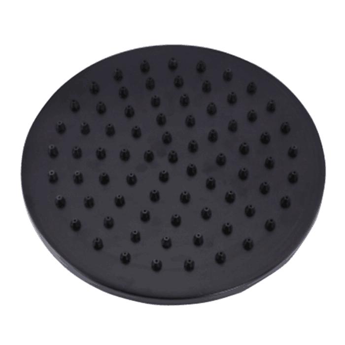 Black 8 Inches Rainfall Shower Head Brass Shower Head Round