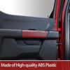 Interior Upgrade Accessories Rear Door Inner Handle Panel Trim Cover Sticker Protector for Ford F150 Raptor 2021 2022 2023 2024 2025 Red Carbon Fiber