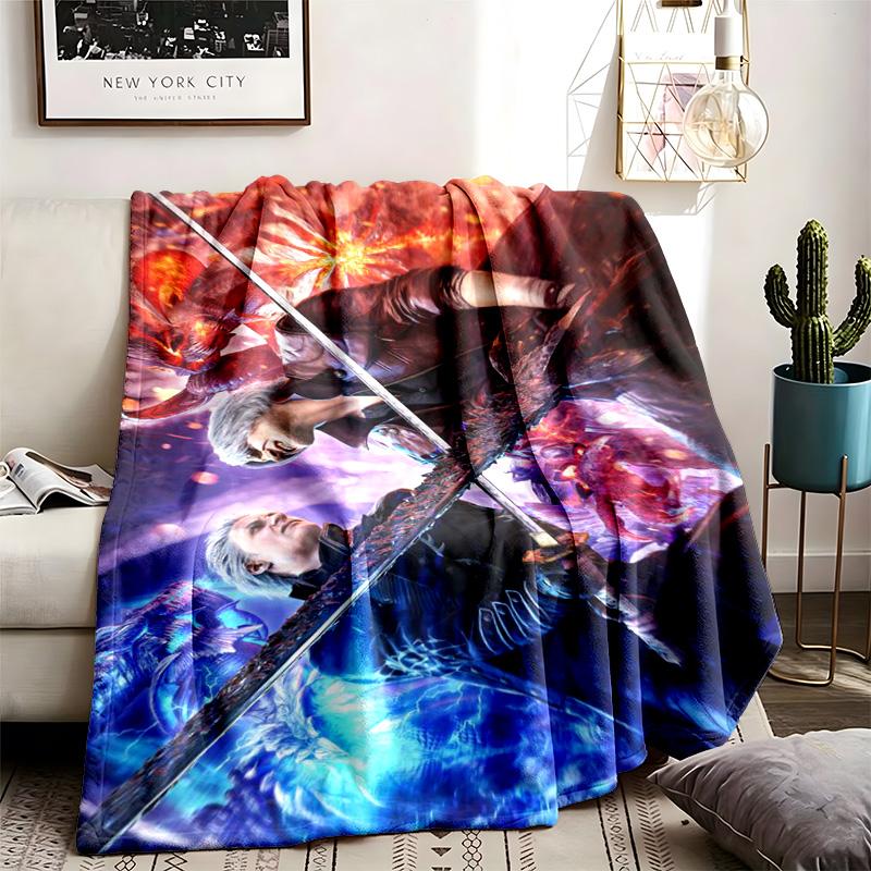 Devil May Cry Theme Blanket Suitable For The Sofa Camping And Travel Made Of Soft Flannel Material An Ideal Gift For Occasions Such As Birthday