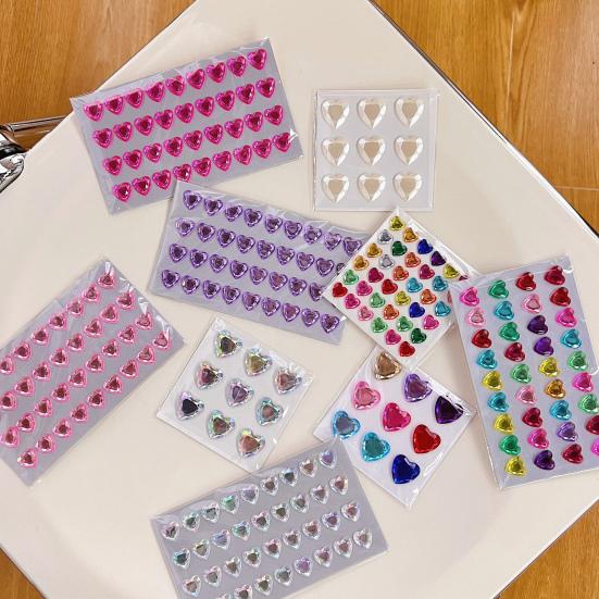 3D наклейка с искусственным кристаллом в виде сердца, самоклеящаяся, легко наносится, идеально подходит для DIY, скрапбукинга, ведения журнала