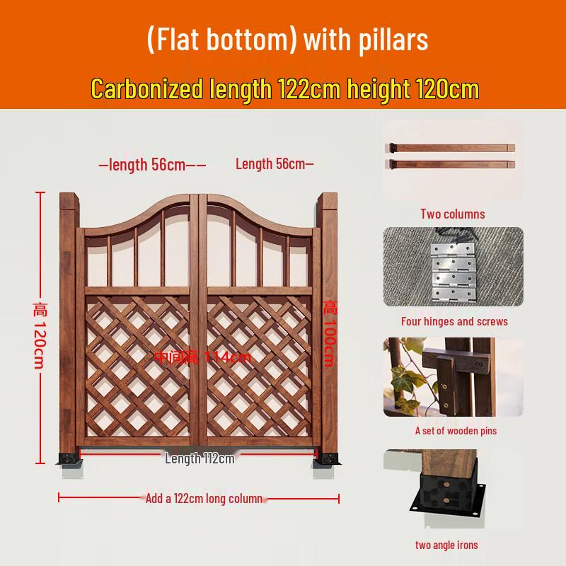 Outdoor Anti-Corrosion Wood Trellis Garden Gate