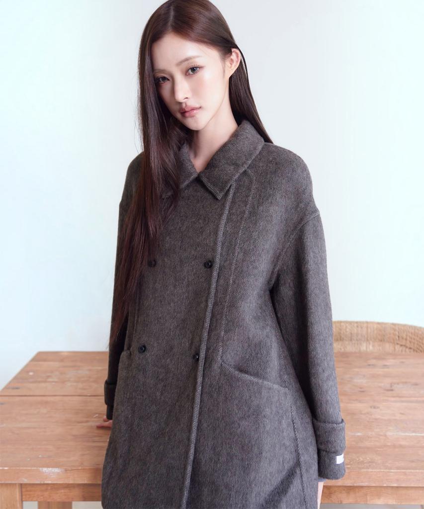 THE GREEN LAB Double Half Coat [Khaki Brown]
