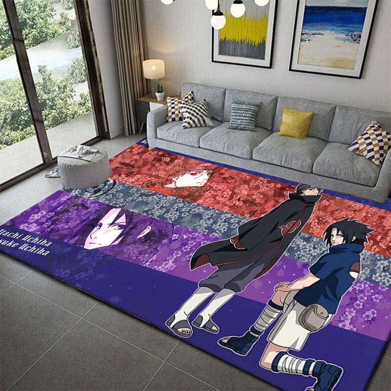 Naruto Epic Ninja Battle Area Rug Soft Cozy Non-Slip Carpet for Living Room