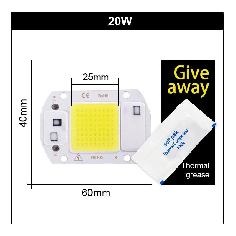 Светодиодный чип 110 В 220 В 10 Вт 20 Вт 30 Вт 50 Вт 60 Вт 70 COB чипов, не требующий драйвера, светодиодные лампы для прожектора, точечного освещения, самодельного освещения.