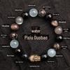 Water-Element Pixiu Bracelet: Black Crystal Multi-Gem for Balance and Luck