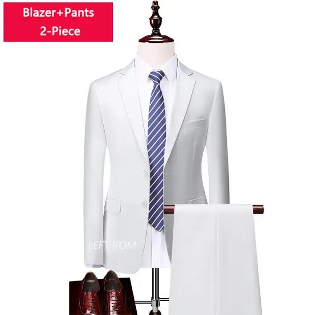 ( Куртка + Жилет + Брюки ) Бутиковый мужской деловой деловой костюм Pure Color, комплект из 3 предметов