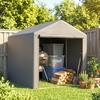 Garden Shed, Storage Tent, Motorcycle Shelter, Roll-Up Zippered Door, 160 x 218 x 172 cm, Grey