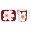 Marimekko Unikko Дизайн к 60-летию Набор кружек и тарелок Yufra Unikko x Темная вишня x Пепельный 073700 139 Кухня Милый & (Белый Серый) Кружка, Посуда, Чашка,