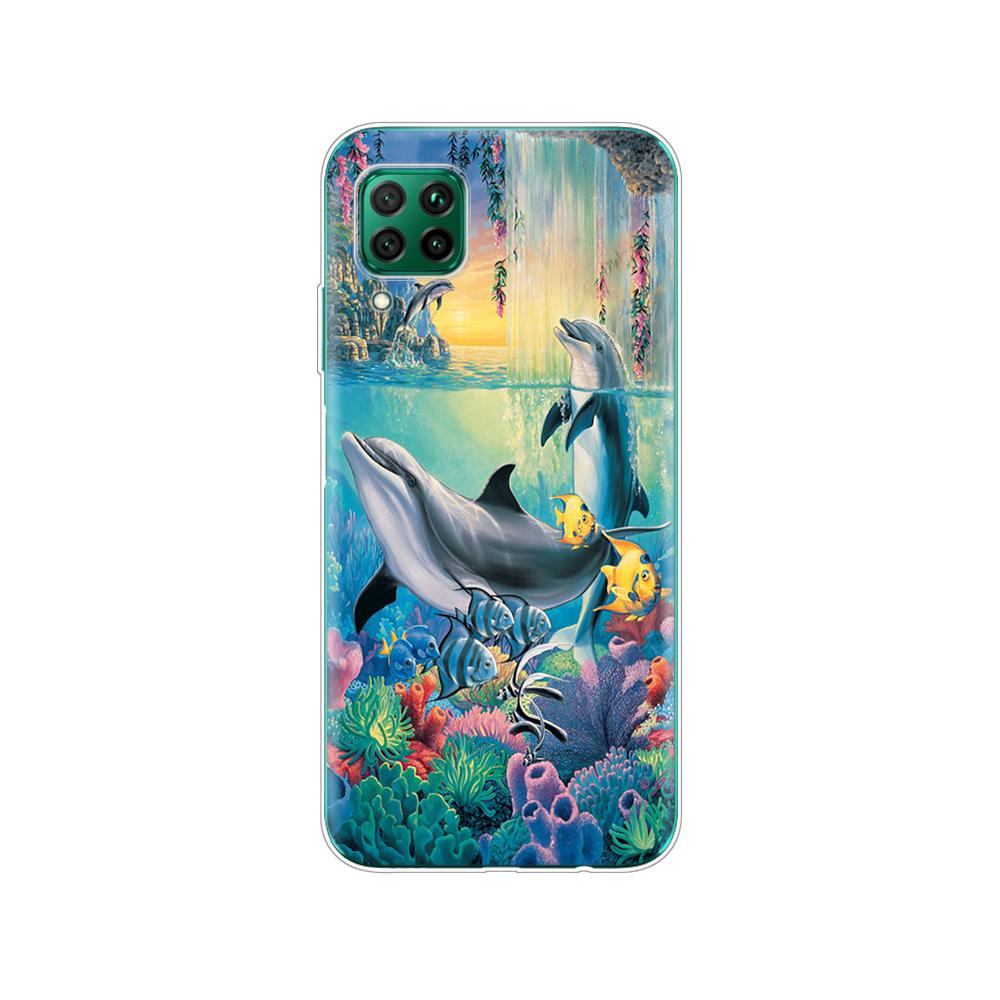 Чехол для huawei p40 lite E p40 pro P smart 2020 Чехол для huawei Y5P Y6P Y7P Y8P Y6S Y9S NOVA 5T дельфин танцует и прыгает