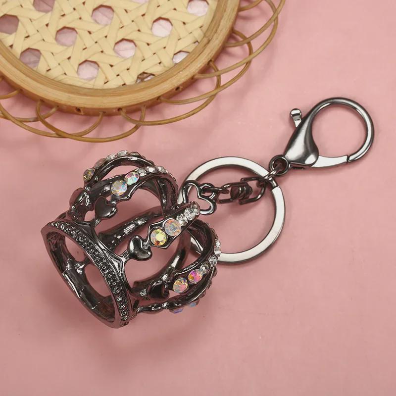 Crown Rhinestone Fashion Keychain Pendant for Bags, Cars, and Clothing