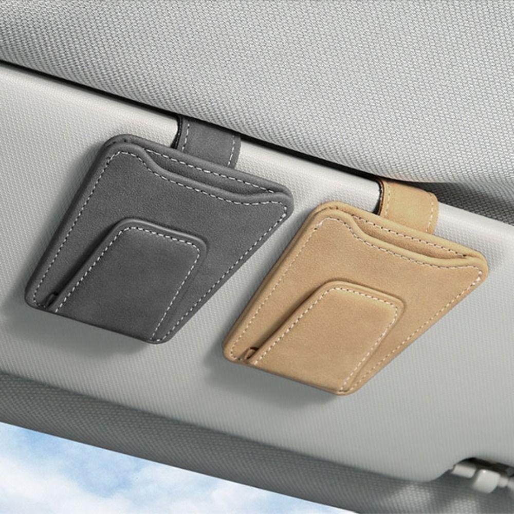 Magnetic Car Visor Sunglasses Organizer Wear-Resistant Sunglasses Holder Car Glasses Clip Cards