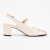 Women's Nappa Pumps with Platinum Toe and Square Heels