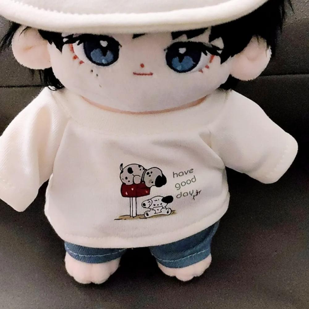 1 set T-shirt 20cm Cotton Doll Clothes Cartoon Dog Plush Doll Clothes  Doll Accessories