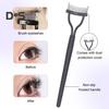 Portable Curved Eyelash Comb Ergonomic Steel Teeth Lashes Separator Tool Women Girls Eyelash Definer Travel Mascara Applicator Brush