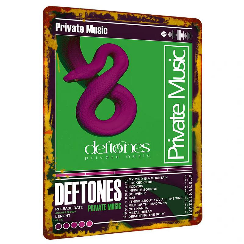 Deftones Private Music Album Cover Metal Tin Sign Wall Art Decor for Music Fans Home Bar Decorations