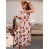 New Women'S Clothing Daily Temperament Elegant Casual Pure Desire Sexy Printed Jumpsuit Long Skirt Light Dress High-End Party Dress