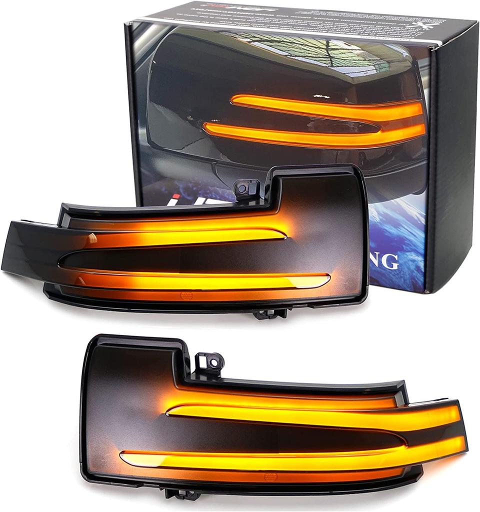 LED Flowing Door Mirrors with Flashing Switch and Dynamic Turn Signals for GLE GL and Smoked EU Certified hotimp® Sequential/Normal W166, X166, G,