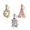 THE BLING KING Custom 3D Rose Flower Initial Letters Pendant Necklace Iced Out Baguettecz Name HipHop Jewelry Gift For Men Women