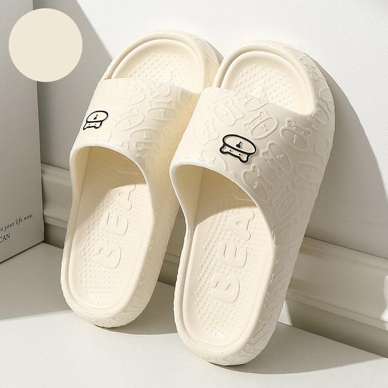 Outdoors Summer Women Men Flat Thick Platform Slippers Non-Slip Cartoon Home Bath Sandals Beach Slides Couples Ladies Shoes