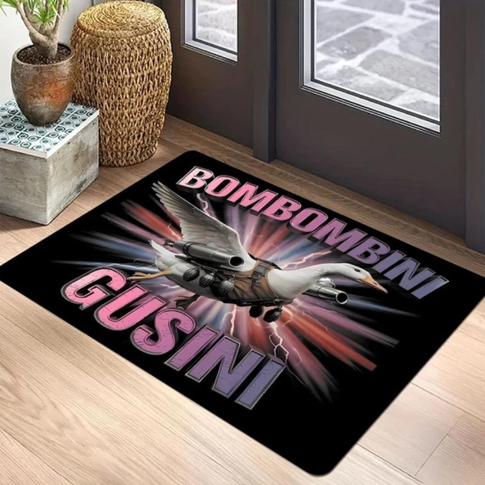 Funny Italian Meme Rectangle Carpet Bombini Gusini Crocodile Brainrot Home Decor Mat Non Slip Floor Rug Entryway Doormat