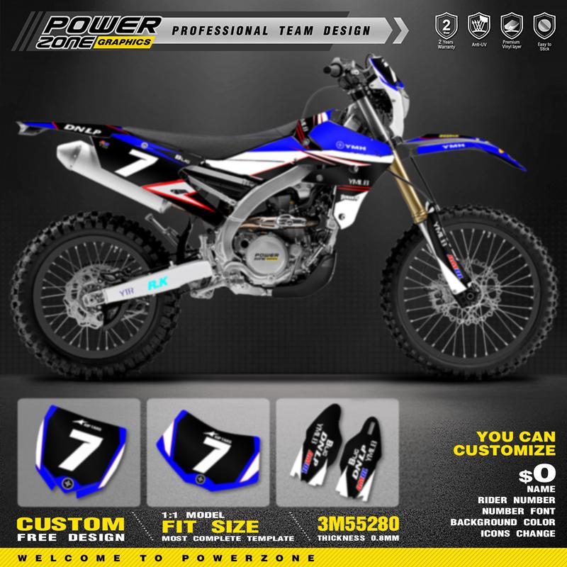 PowerZone Индивидуальный комплект графики команды, фоны, наклейки для YAMAHA 2016-2019 WRF450 WRF 450 2015 2016 2017 2018 YZF450X