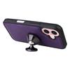 KT Multi-Functional Series-4 for iPhone 16 Case Detachable PU Leather Zipper Flip Wallet Phone Cover - Purple