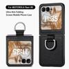Case with Ring Lychee Pattern PU Leather for Motorola Razr 50 Ultra Mooto Razr 40 Phone  Folding Screen Back Cover