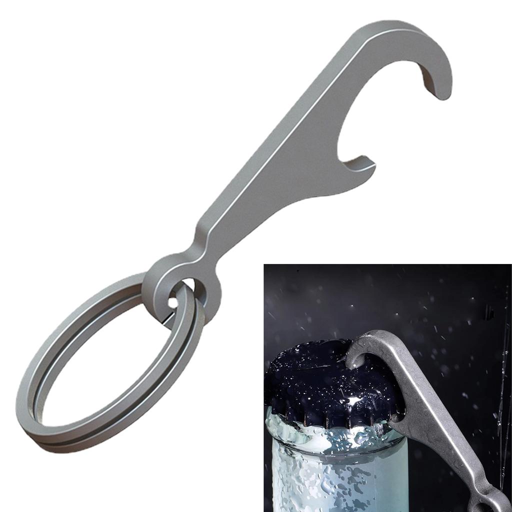 TC4 for Titanium Alloy for Creative Mini Beer Bottle Opener Keychain with for Key Rings Can Opener Portable EDC Gadget