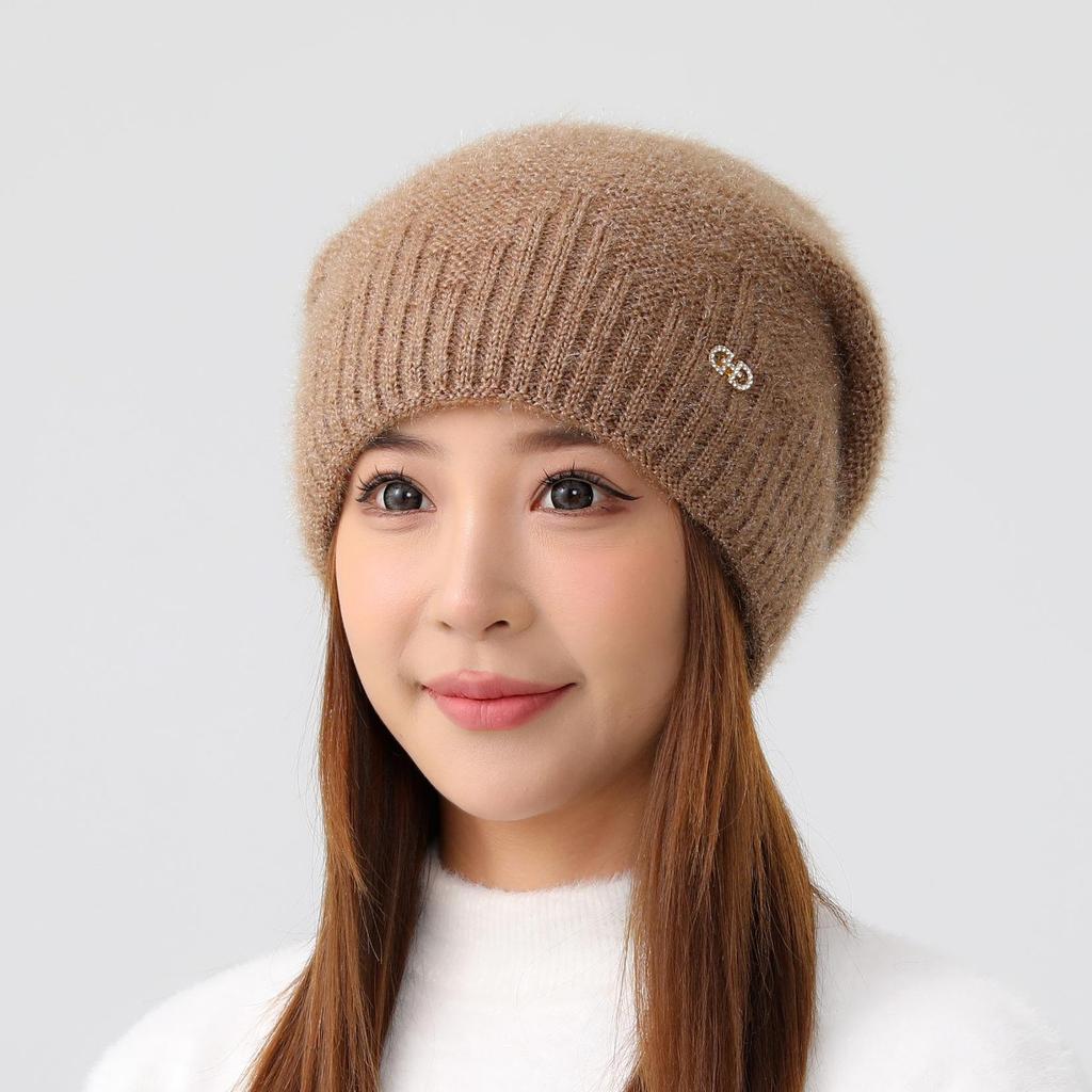 Autumn and Winter Polyester Wrapped Head Cap Knitted Hat Women's Warm Hat Wool Handmade Jacquard Hat