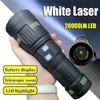 Powerful Zoom LED Flashlight Power Display Rechargeable White Laser Torch Waterproof Outdoor Hiking Long Range Tactical Lantern
