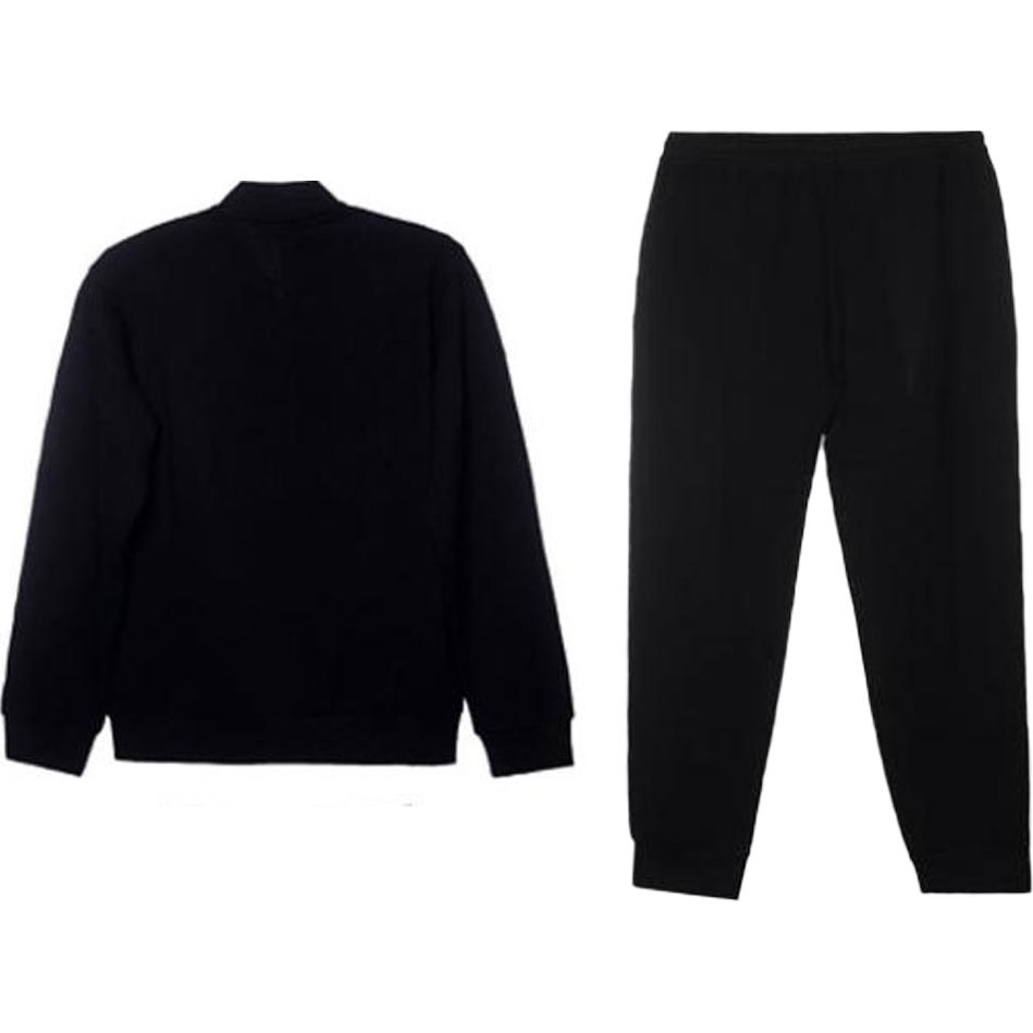Emporio Armani FW24 Спортивный костюм на молнии с принтом букв логотипа, повседневный, унисекс, черный 112115-4F571-00020